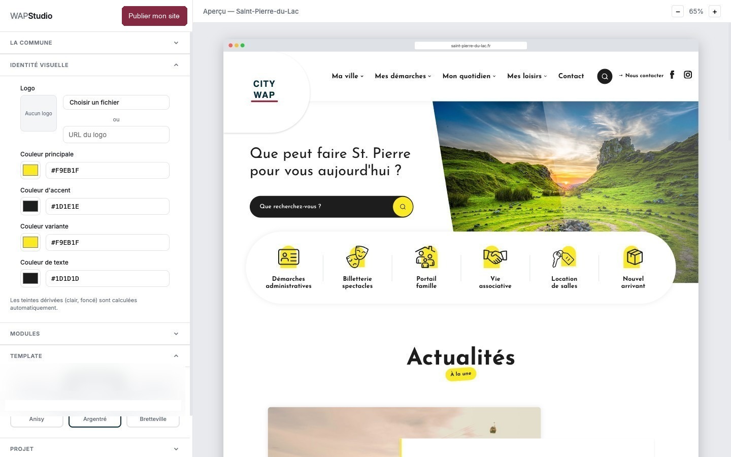 Studio CityWAP — template Argentré
